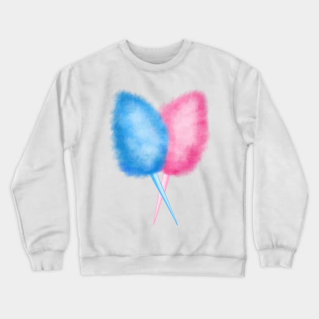 Blue and Pink Cotton Candy Fairy Floss Crewneck Sweatshirt by Art by Deborah Camp